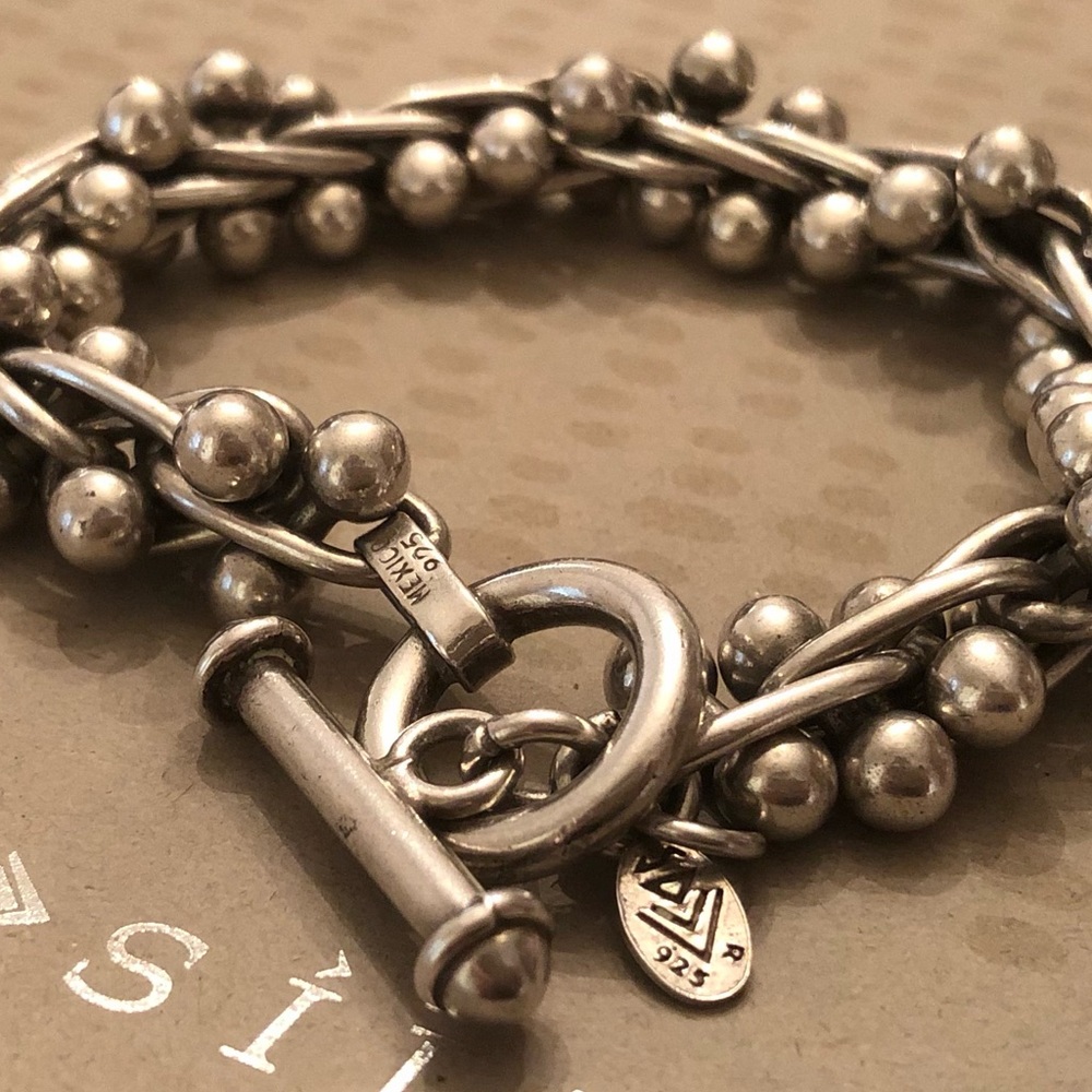 Iconic Silpada Sterling Silver DNA Toggle Clasp Bracelet B0523 - Picture 10 of 14
